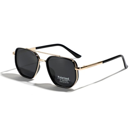 Spykay™ SG60733 Geometric Frame Double Bridges Driving Polarized Sunglasses - Black/Golden - image 5