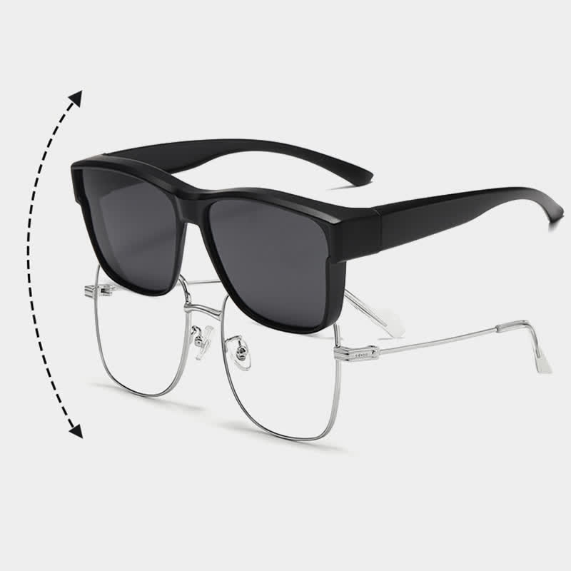 Spykay™ SG61007 Fit Over Glasses Square Frame Polarized Sunglasses for Women Men - Black B - image 10