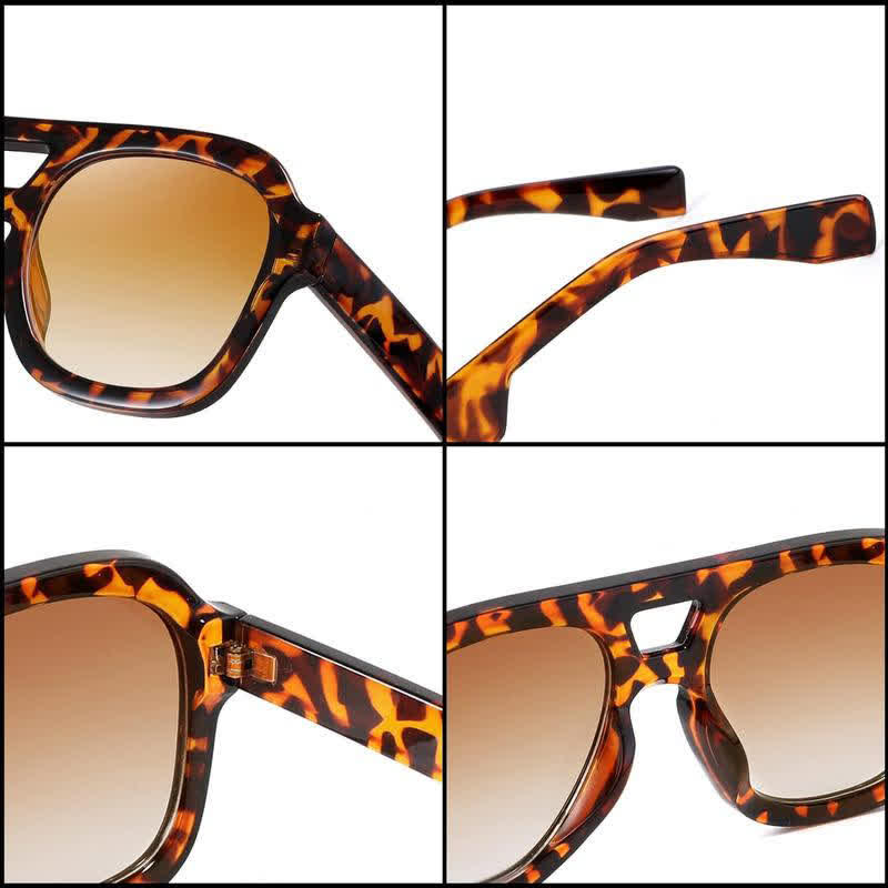 Spykay™ SG60832 Double Bridges Thick Frame Hipster Aviator Sunglasses - image 6