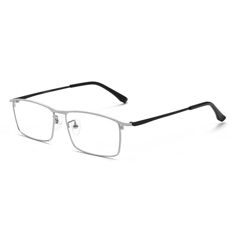 Spykay™ EG26841 Simple Titanium Rectangle Frame Anti-blue Light Glasses - Silver - image 8