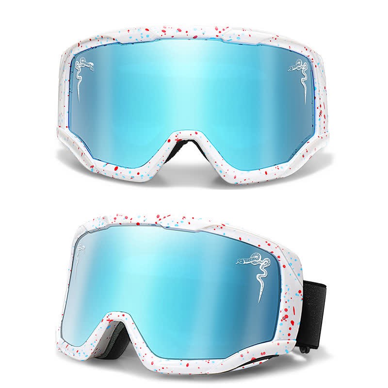 Spykay™ SG61043 Unisex Snake Printed Anti-Fog Color Ski Goggles for Outdoor Activities - White/Blue - image 8