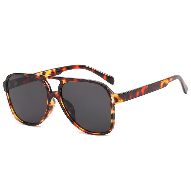 Spykay™ SG60670  Double Bridges Fashion Aviator Sunglasses - Leopard Print/Grey - image 17