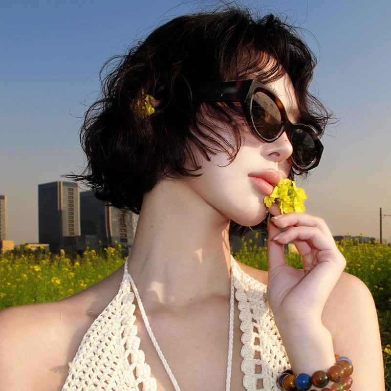 Spykay™ SG60781 Cat-Eye Polarized Star Temples Sunglasses with Nylon Lenses