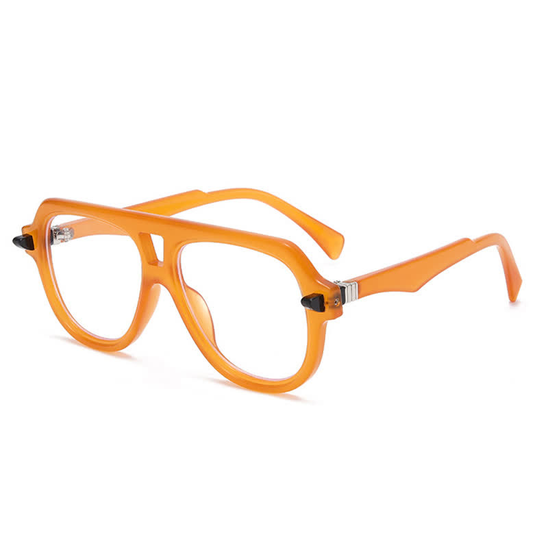 Spykay™ EG26883 Anti-blue Light Double Bridges Oversized Aviator Thick Eyeglasses - Orange - image 10