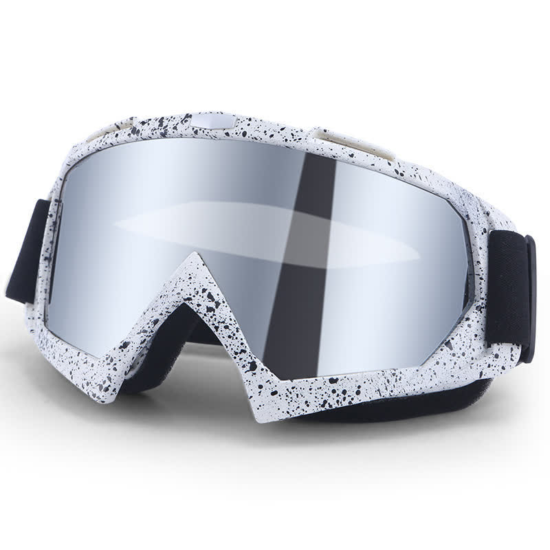 Spykay™ SG60982 Retro Over Glasses Windproof Ski Goggles Motorcycle Goggles for Men Women  - White/Silver - image 3