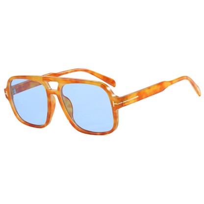 Spykay™ SG60710 Double Bridges Retro-Vintage Aviator Sunglasses - Yellow Tortoise Shell/Blue - image 43