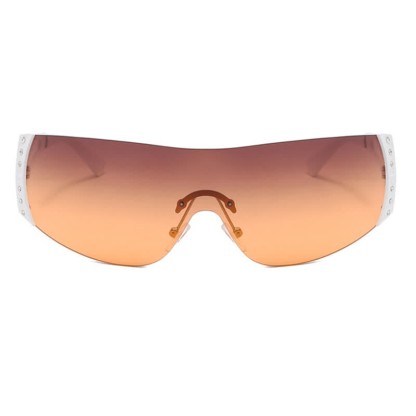 Spykay™ SG60852 Y2K Vintage Rhinestone Decor One-piece Rimless Hipster Sunglasses