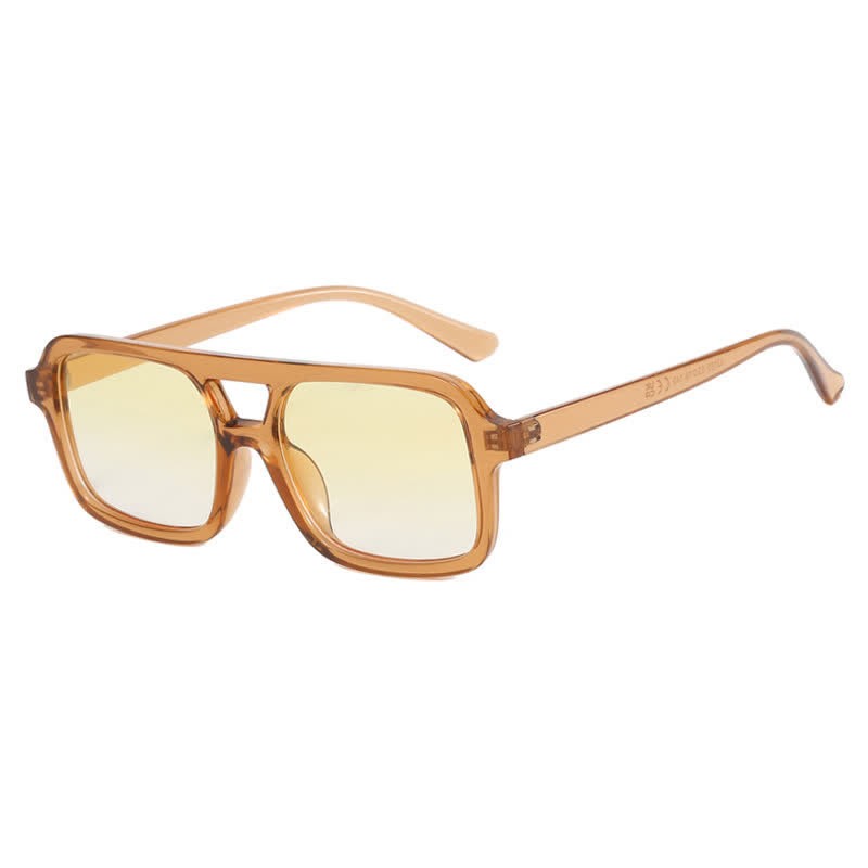 Spykay™ SG60851 Double Bridges Square Frame Retro Sunglasses