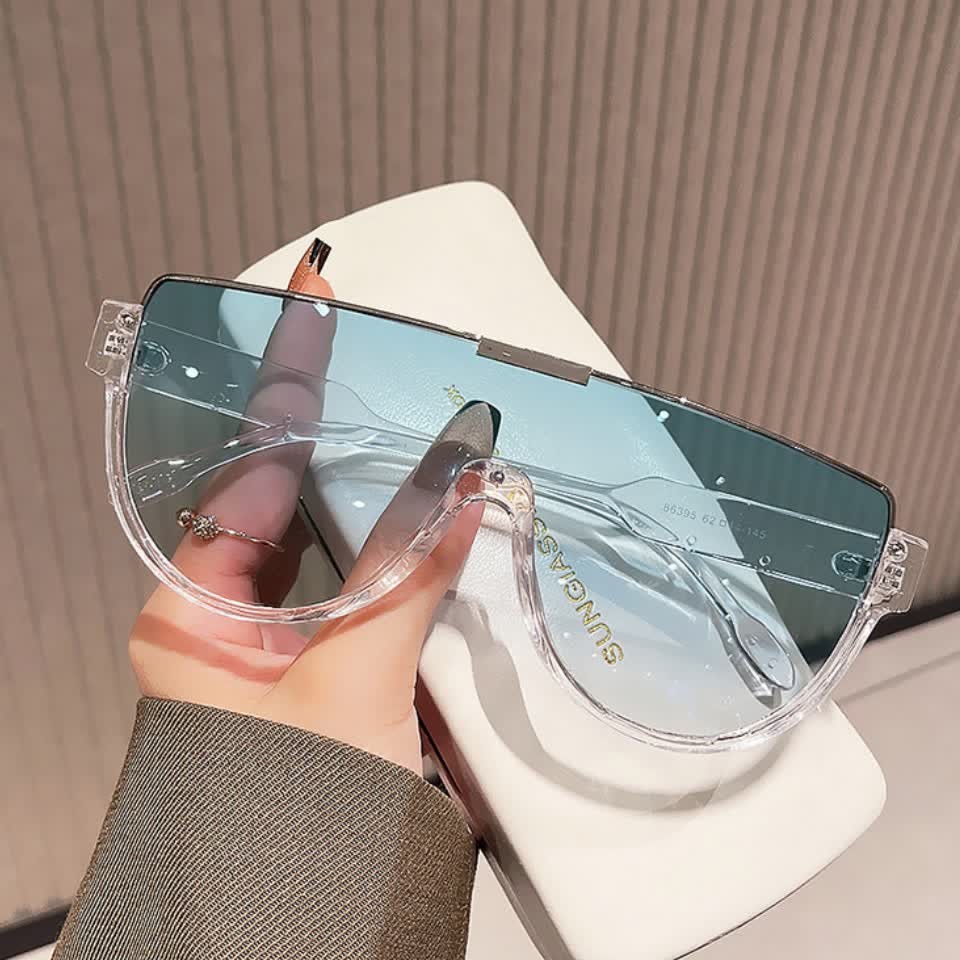 Spykay™ SG60679 Oversized Frame Semi-Rimless Aviator Sunglasses - Transparent/Blue - image 16