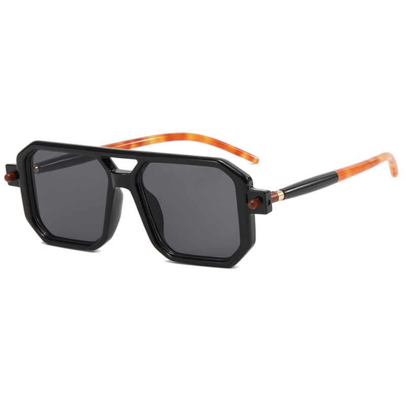 Spykay™ SG60869 Double Bridges Square Frame Sunglasses - Black/Grey - image 7