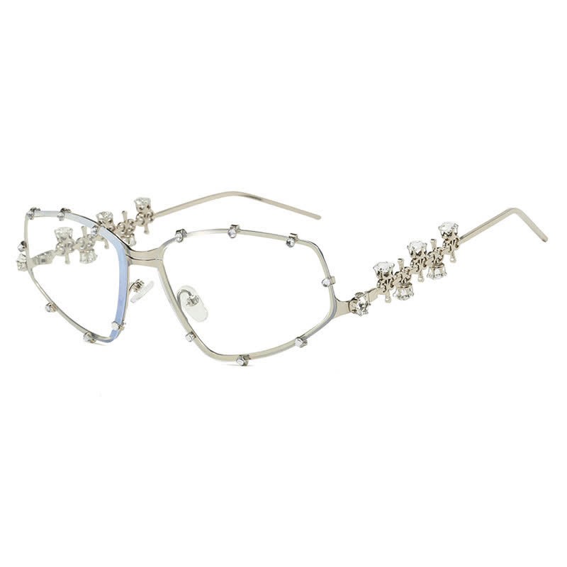 Spykay™ EG26751 Rhinestone Decor Geometric Frame Hipster Y2K Glasses - image 9