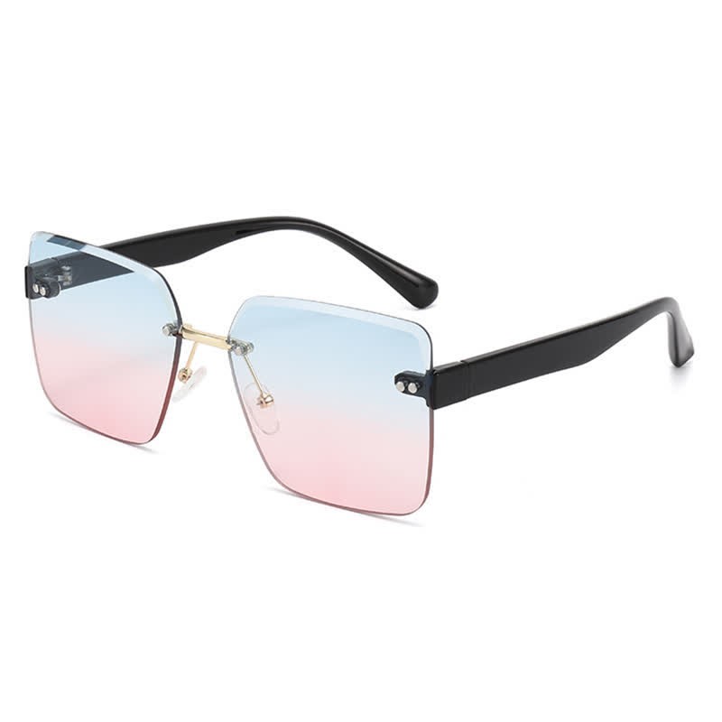 Spykay™ SG61018 Oversized Square Frame Hipster Rimless Sunglasses - Blue/Pink - image 18