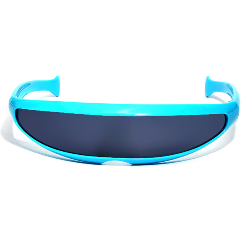 Spykay™ SG61011 One-piece Color Mirror Lens Monolens Cyclops Robotic Futuristic Narrow Y2K Punk Sunglasses - image 25