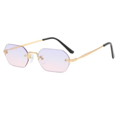 Spykay™ SG60884 Geometric Rimless Metal Temples Sunglasses