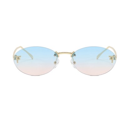 Spykay™ SG60701 'F' Design Oval Frames Rimless Sunglasses