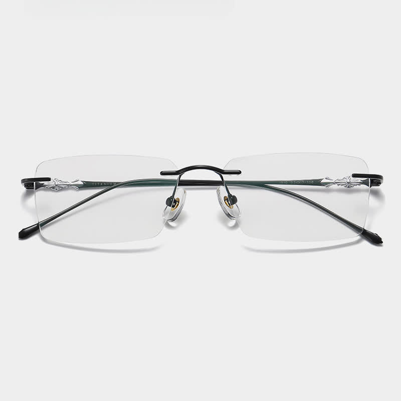 Spykay™ EG26918 Unsiex Retro Rectangle Titanium Frame Anti-blue Light Rimless Glasses - image 7