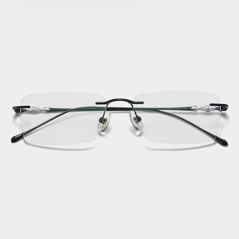 Spykay™ EG26918 Unsiex Retro Rectangle Titanium Frame Anti-blue Light Rimless Glasses - image 7