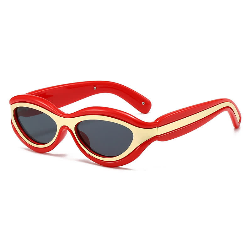 Spykay™ SG60734 Leopard Print Cat Eye Frame Retro Sunglasses - Red - image 11
