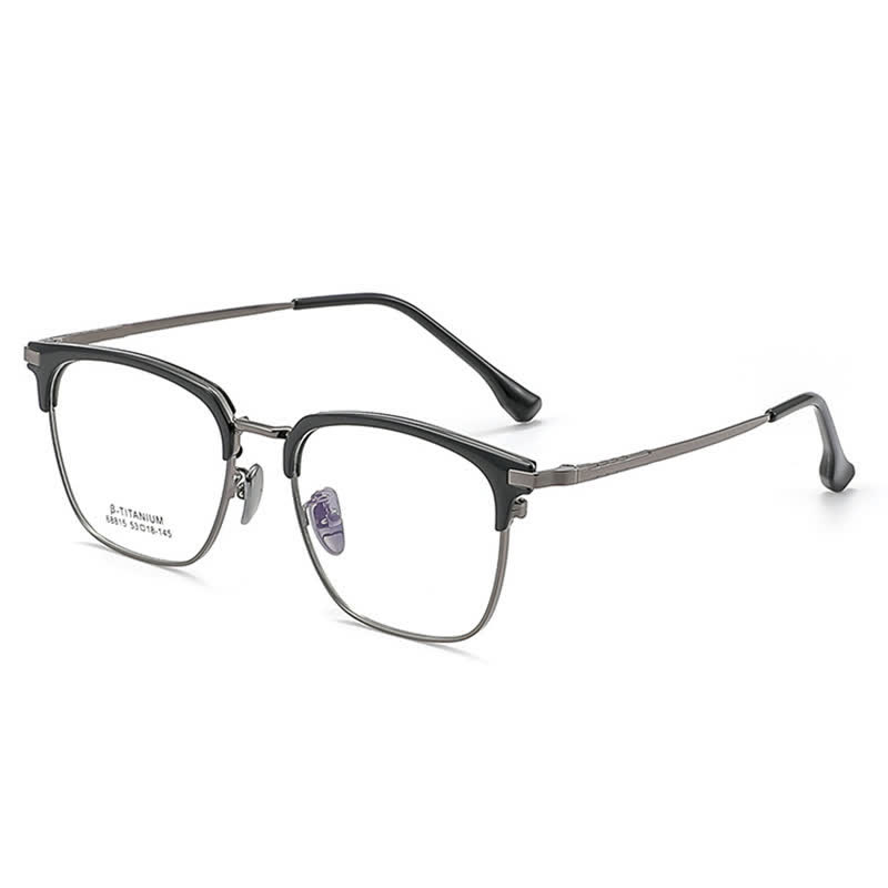 Spykay™ EG26899 Simple Anti-blue Light Square Frame Browline Glasses - Black/Grey - image 7