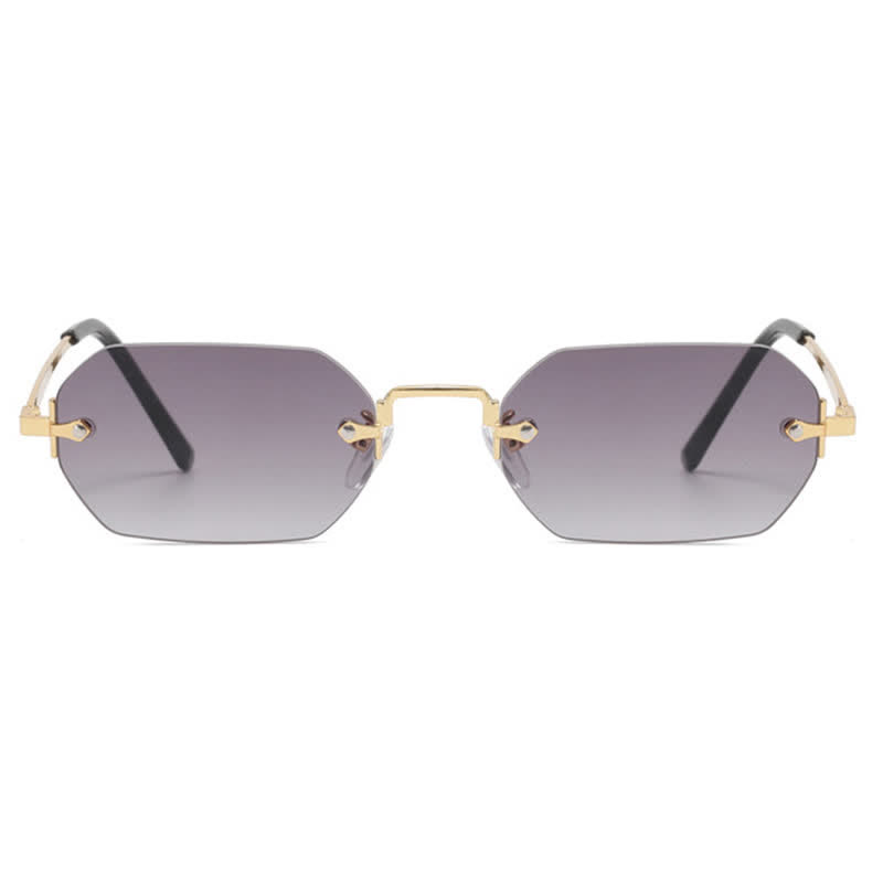Spykay™ SG60884 Geometric Rimless Metal Temples Sunglasses