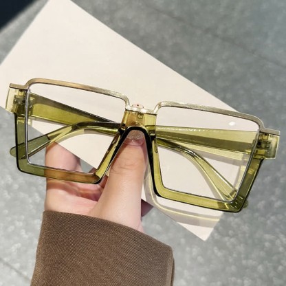 Spykay™ EG26785 Square Frame Trendy Semi-Rimless Anti-blue Light Glasses