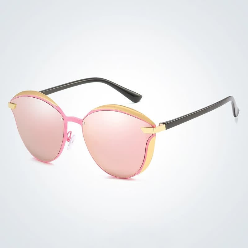 Spykay™ SG60950 Polarized Vintage Round Frame Mirror Lenses Trendy Sunglasses - Pink - image 3