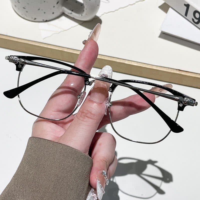 Spykay™ SG60994 Unisex Retro Square Frame Anti-blue Light Browline Photochromic Sunglasses - image 3