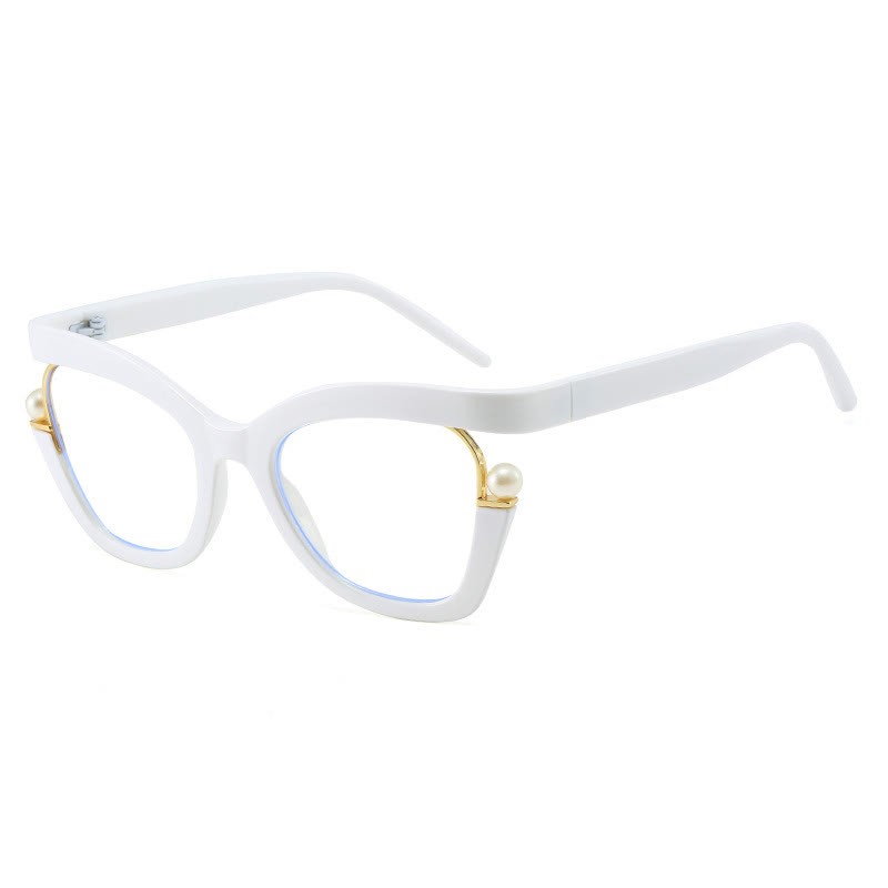 Spykay™ EG26758 Anti-blue Light Pearl Decor Irregular Oversized Eyeglasses - White - image 31