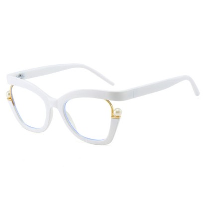 Spykay™ EG26758 Anti-blue Light Pearl Decor Irregular Oversized Eyeglasses - White - image 31