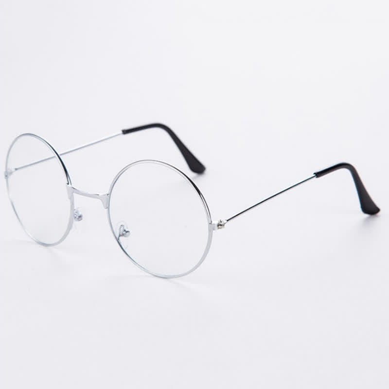 Spykay™ EG26874 Retro Round Frame Metal Anti-blue Light Glasses for Women Men - Silver - image 12
