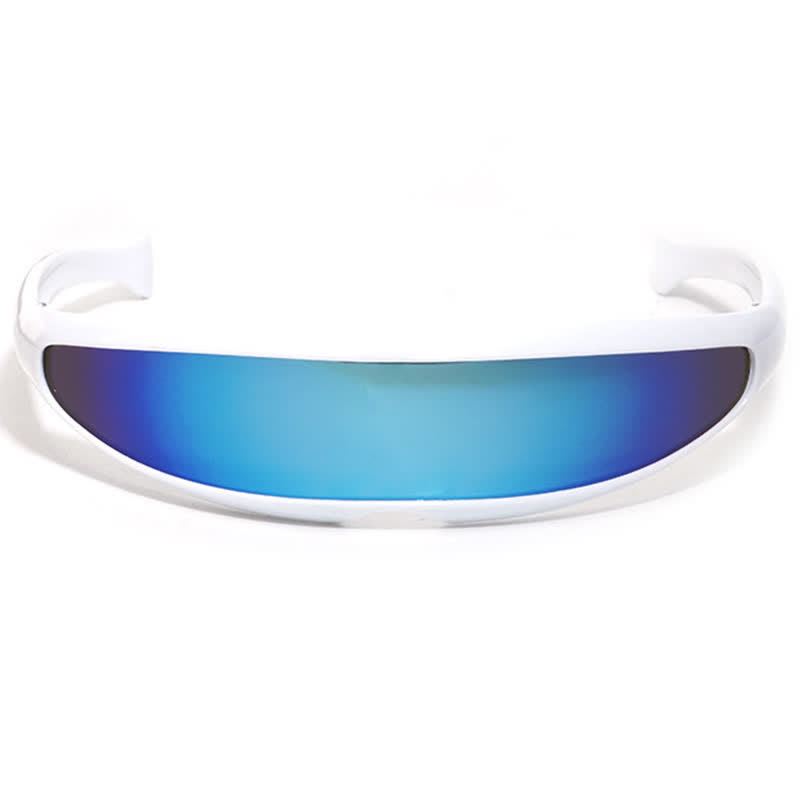 Spykay™ SG61011 One-piece Color Mirror Lens Monolens Cyclops Robotic Futuristic Narrow Y2K Punk Sunglasses - image 12