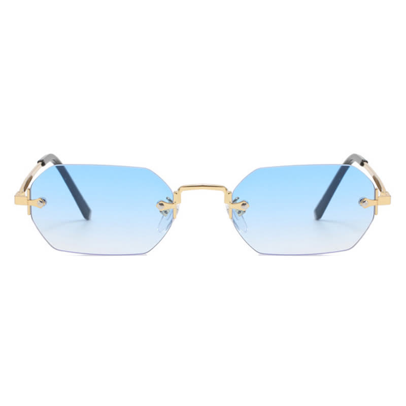 Spykay™ SG60884 Geometric Rimless Metal Temples Sunglasses