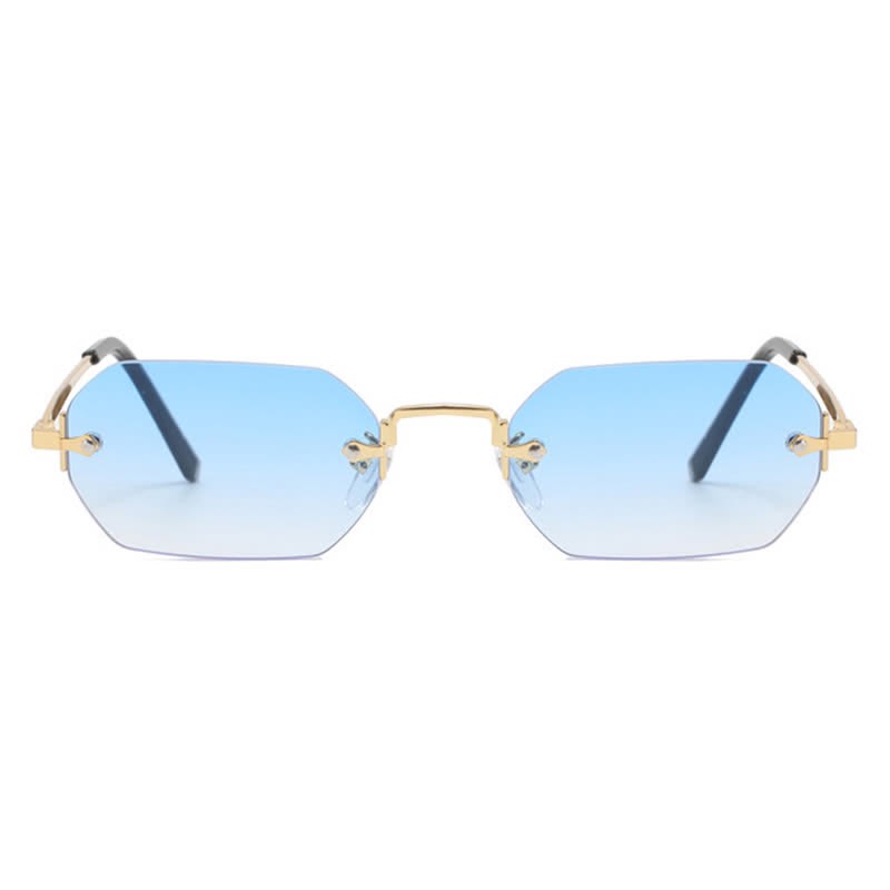 Spykay™ SG60884 Geometric Rimless Metal Temples Sunglasses