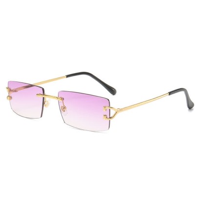 Spykay™ SG60922 Rectangle Frame Trendy Rimless Sunglasses - Purple - image 13