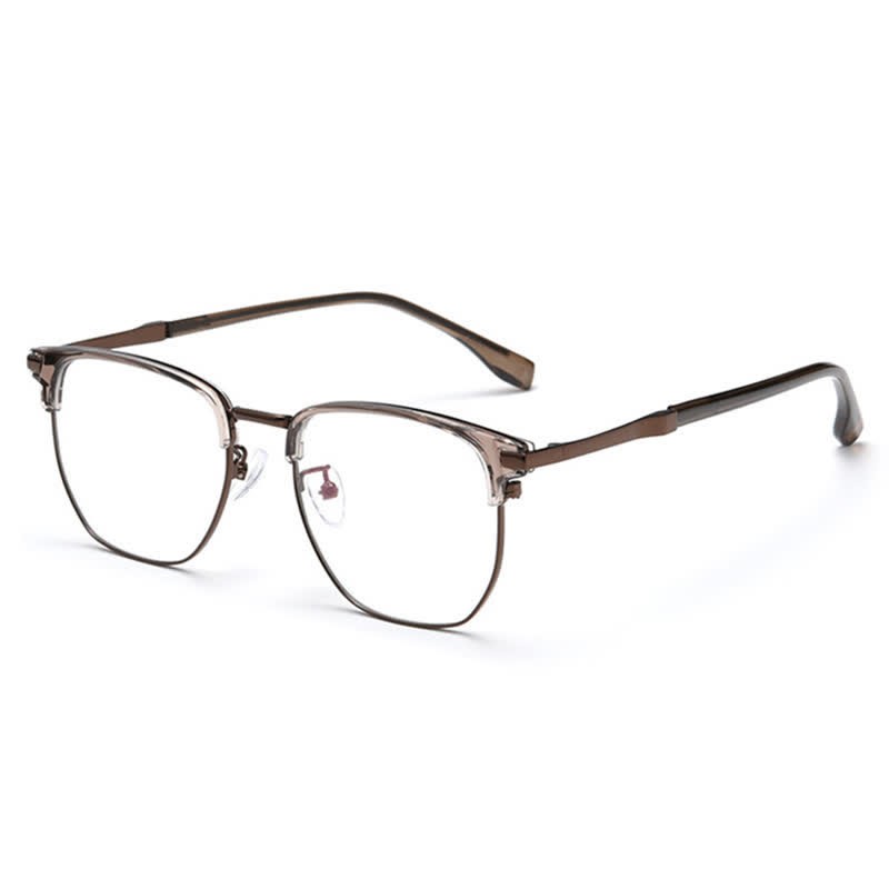 Spykay™ EG26900 Classic Anti-blue Light Square Frame Browline Glasses - Coffee - image 6