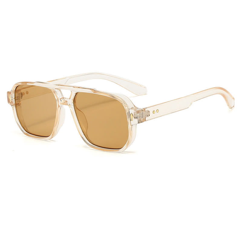 Spykay™ SG61003 Square Frame Double Bridges Vintage Arrow Sunglasses - Champagne - image 26