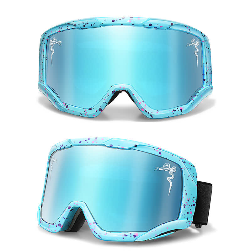Spykay™ SG61043 Unisex Snake Printed Anti-Fog Color Ski Goggles for Outdoor Activities - Blue - image 7