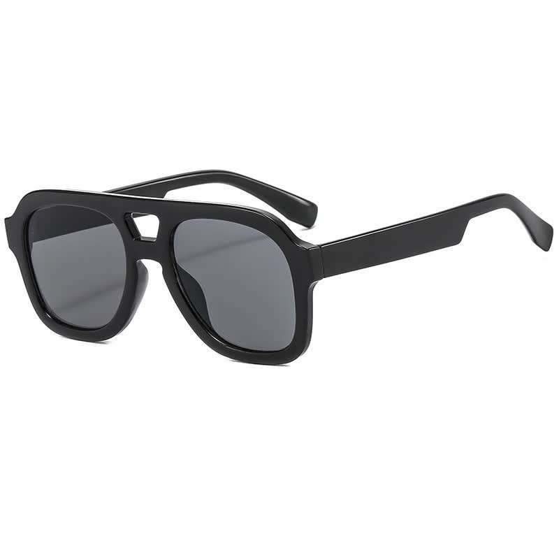 Spykay™ SG60832 Double Bridges Thick Frame Hipster Aviator Sunglasses - Black - image 9