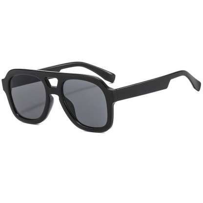 Spykay™ SG60832 Double Bridges Thick Frame Hipster Aviator Sunglasses - Black - image 9