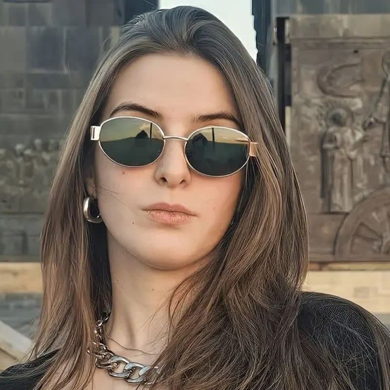 Spykay™ SG60707 Oval Frames Metal Temples Retro-Vinatge Sunglasses - image 20