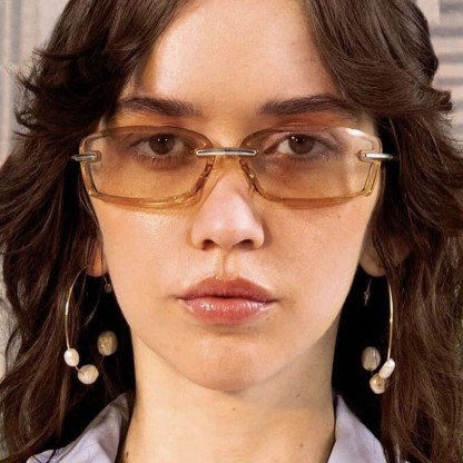 Spykay™ SG60850 Y2K Rimless Rectangle Frame Sunglasses - Brown - image 8