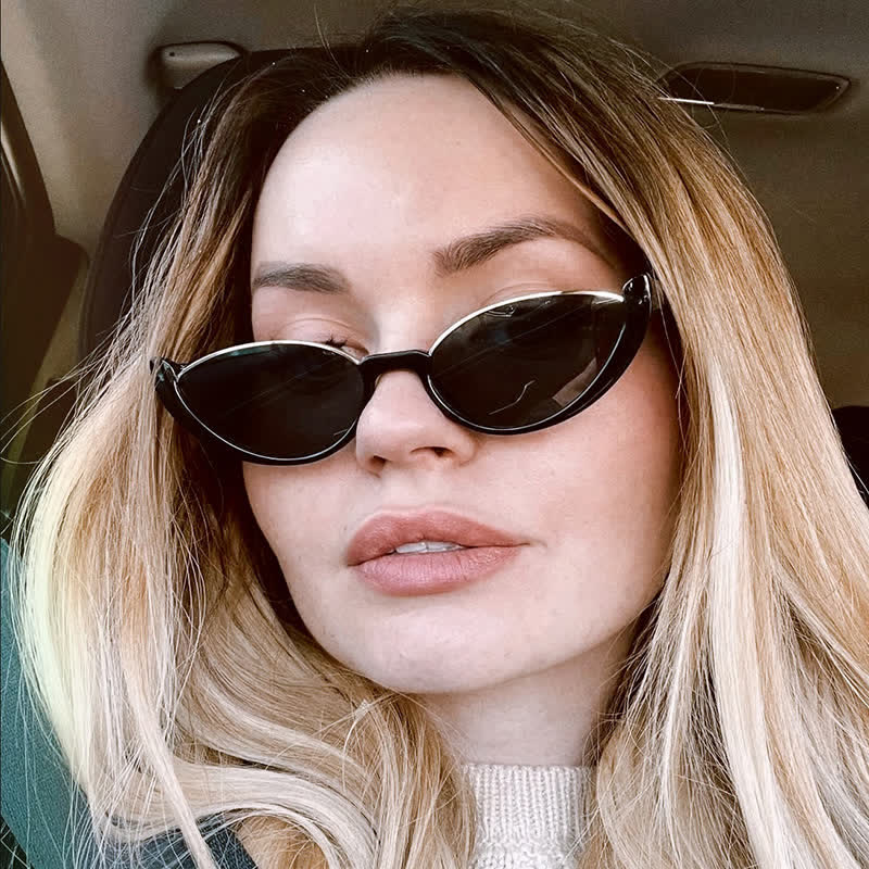 Spykay™ SG60716 Unisex Hipster Semi-Rimless Cat-Eye Sunglasses - Black/Grey - image 14