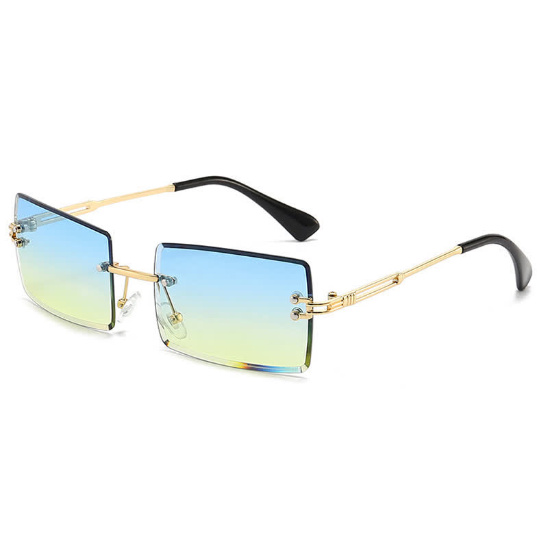 Spykay™ SG60744 Rimless Rectangle Frame Fashion Sunglasses - Blue/Green - image 43