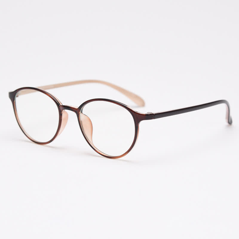 Spykay™ EG26866 Oval Frame Anti-blue Light Simple Classic Lightweight Glasses  - Brown/Beige - image 8