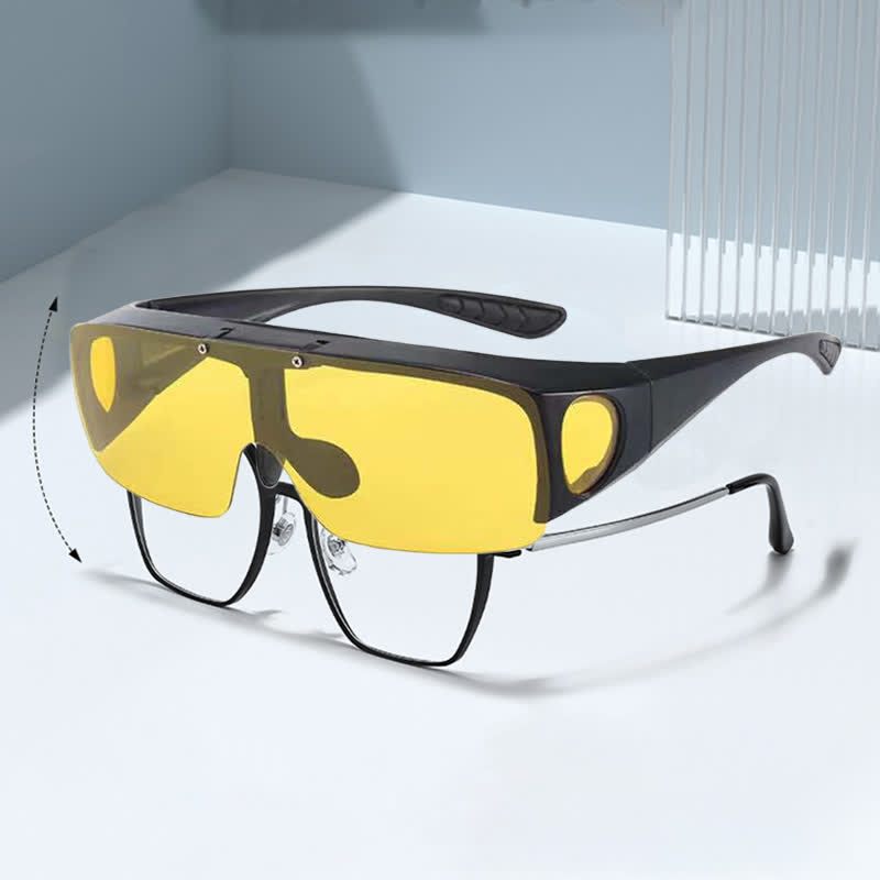 Spykay™ SG60962 Fit Over Glasses Clip-On Lenses Polarized Sunglasses for Driving&Cycling - Yellow - image 8