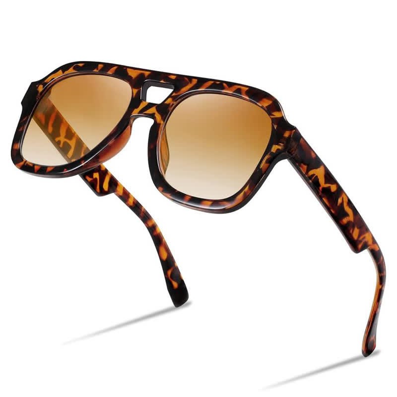 Spykay™ SG60832 Double Bridges Thick Frame Hipster Aviator Sunglasses - image 1