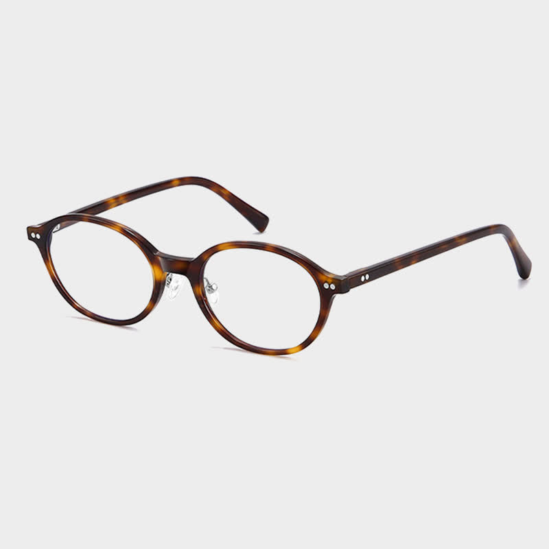 Spykay™ EG26699 Vintage Oval Frame Anti-blue Light Glasses For Reading - Brown Tortoise Shell - image 2