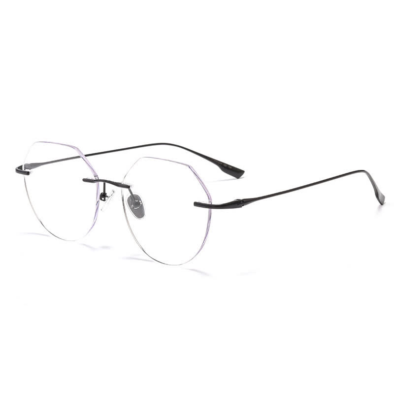 Spykay™ EG26893 Geometric Titanium Frame Anti-blue Light Hipster Rimless Glasses - image 9