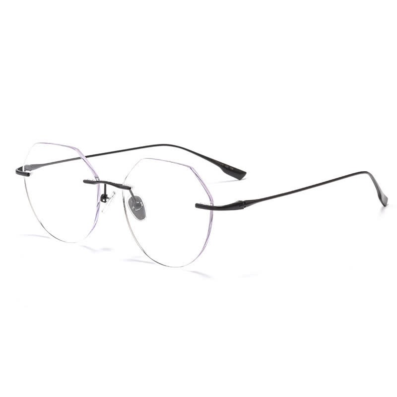 Spykay™ EG26893 Geometric Titanium Frame Anti-blue Light Hipster Rimless Glasses - image 9