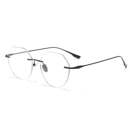 Spykay™ EG26893 Geometric Titanium Frame Anti-blue Light Hipster Rimless Glasses - image 9